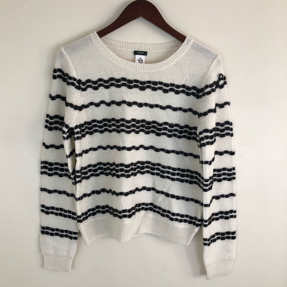 NWT J.Crew black and white/cream sweater